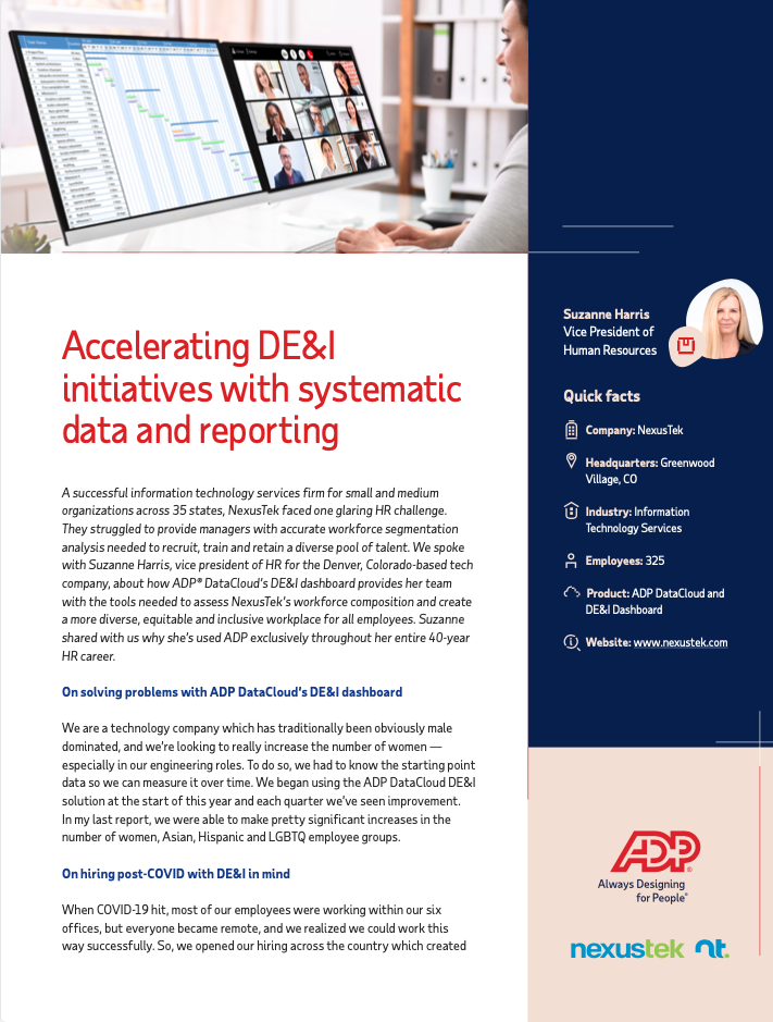 ADP Accelerating DE&I Initiatives with Systematic Data and Reporting