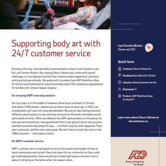 Supporting body art with 24/7 customer service