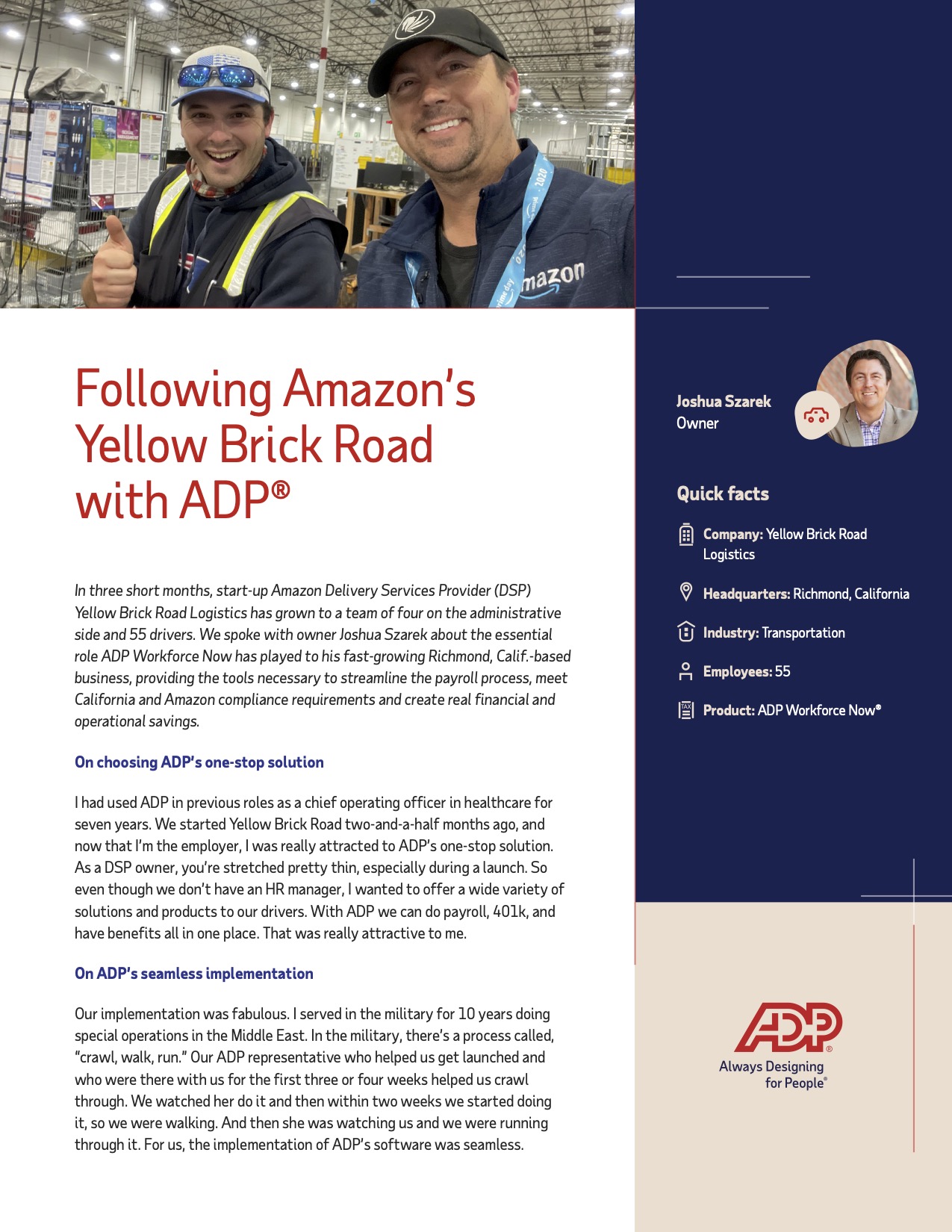 Following Amazon's Yellow Brick Road with ADP