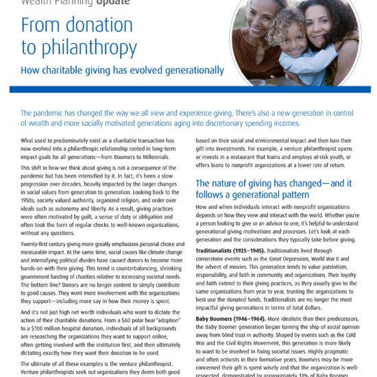 From Donation to Philanthropy - BMO Wealth Management