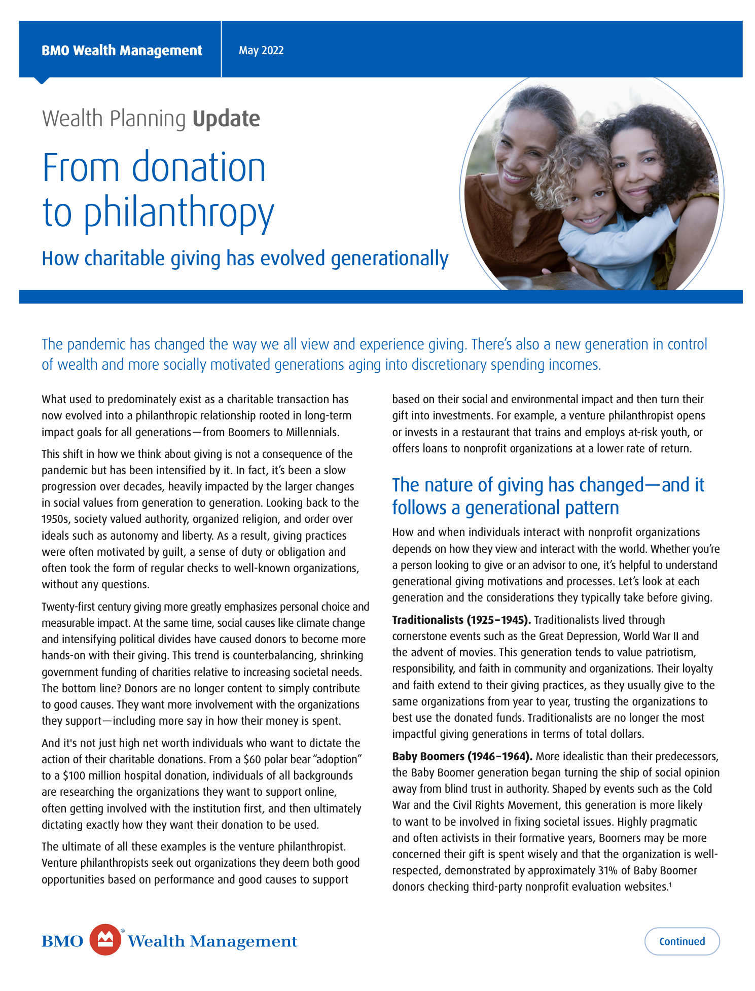 From Donation to Philanthropy - BMO Wealth Management
